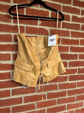NWT Faux Leather Princess Polly Corset Tube Top